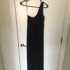 Long black, one shoulder dress